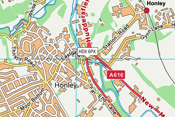 HD9 6PX map - OS VectorMap District (Ordnance Survey)