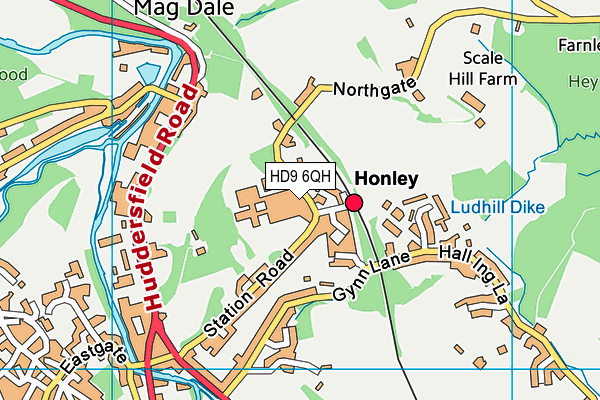 HD9 6QH map - OS VectorMap District (Ordnance Survey)
