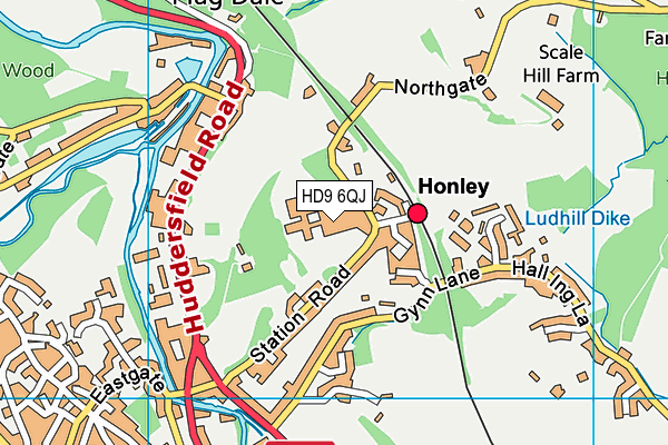 Honley High School map (HD9 6QJ) - OS VectorMap District (Ordnance Survey)
