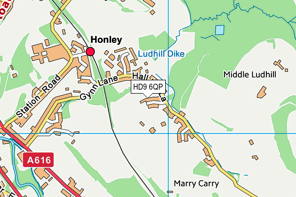 HD9 6QP map - OS VectorMap District (Ordnance Survey)