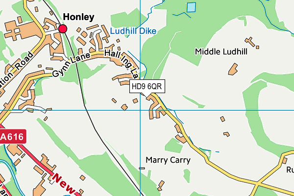 HD9 6QR map - OS VectorMap District (Ordnance Survey)