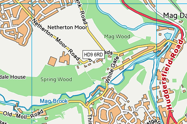 HD9 6RD map - OS VectorMap District (Ordnance Survey)