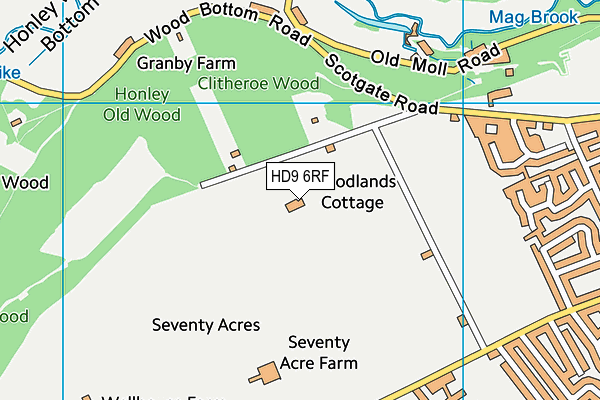 HD9 6RF map - OS VectorMap District (Ordnance Survey)