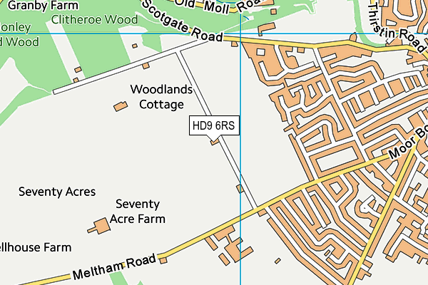 HD9 6RS map - OS VectorMap District (Ordnance Survey)