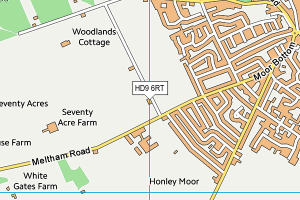 HD9 6RT map - OS VectorMap District (Ordnance Survey)