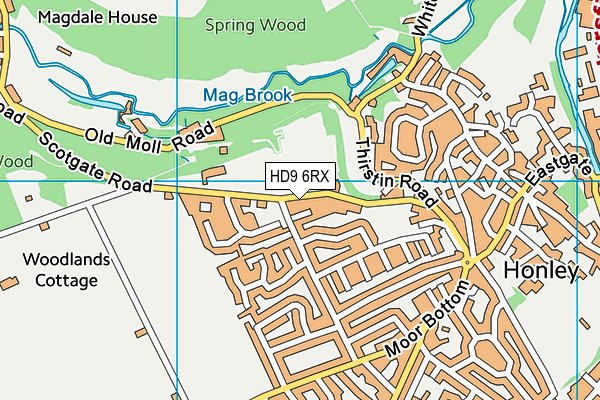 HD9 6RX map - OS VectorMap District (Ordnance Survey)