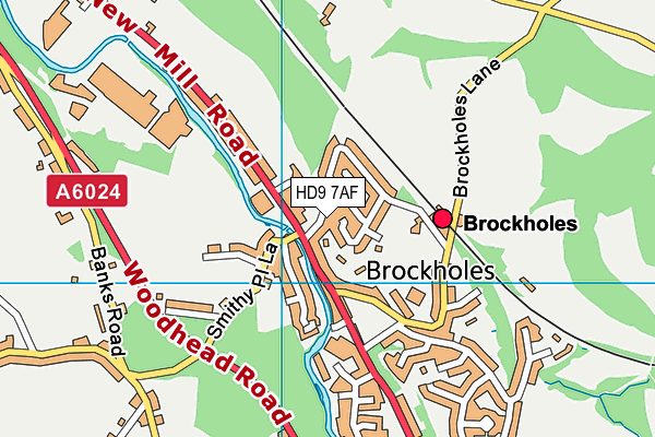 HD9 7AF map - OS VectorMap District (Ordnance Survey)