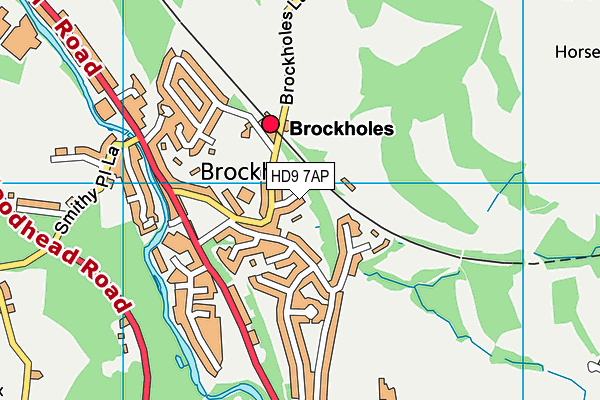 HD9 7AP map - OS VectorMap District (Ordnance Survey)