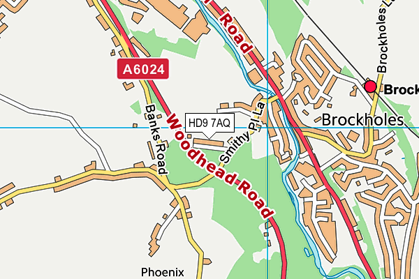 HD9 7AQ map - OS VectorMap District (Ordnance Survey)
