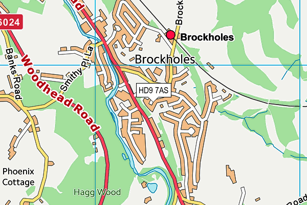 HD9 7AS map - OS VectorMap District (Ordnance Survey)