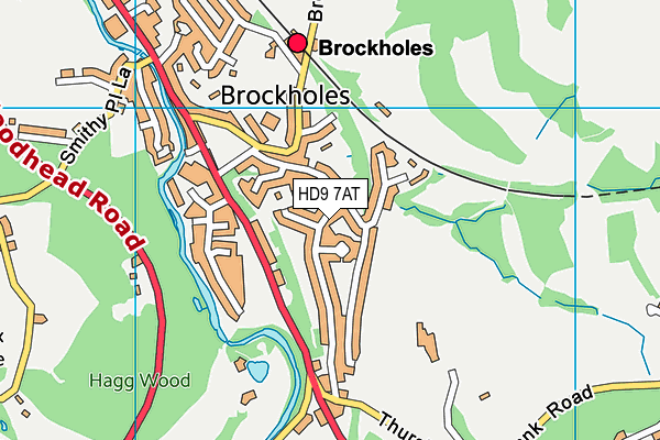 HD9 7AT map - OS VectorMap District (Ordnance Survey)