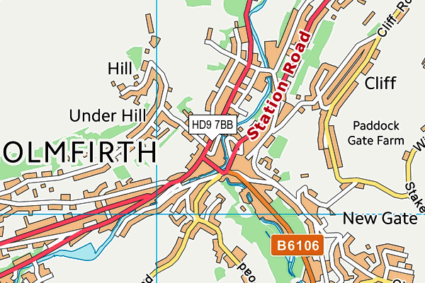 HD9 7BB map - OS VectorMap District (Ordnance Survey)