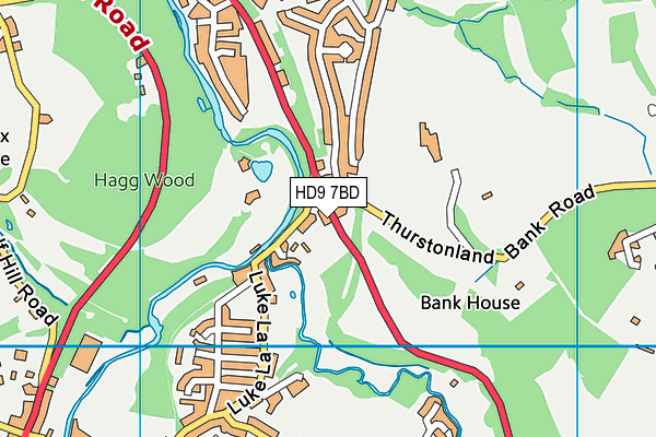 HD9 7BD map - OS VectorMap District (Ordnance Survey)