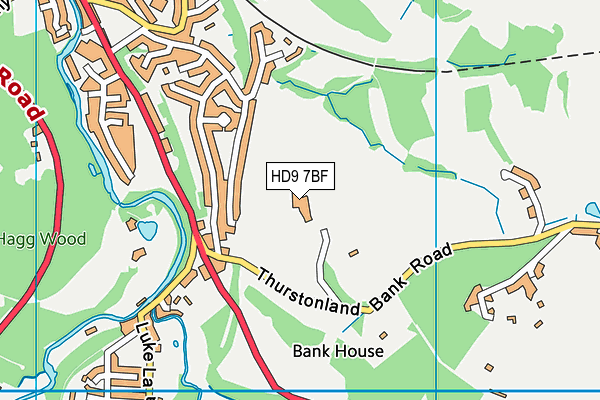 HD9 7BF map - OS VectorMap District (Ordnance Survey)