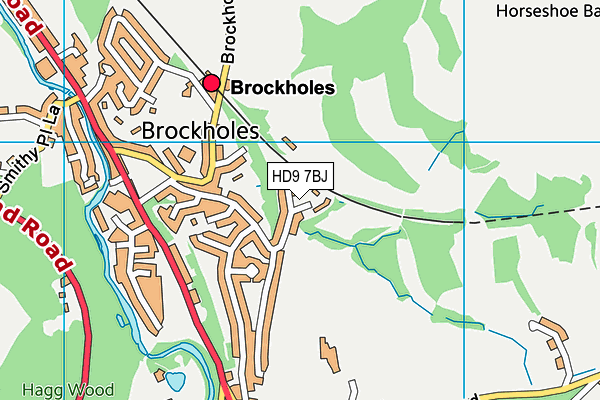 HD9 7BJ map - OS VectorMap District (Ordnance Survey)