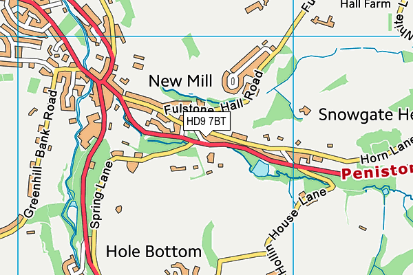 HD9 7BT map - OS VectorMap District (Ordnance Survey)