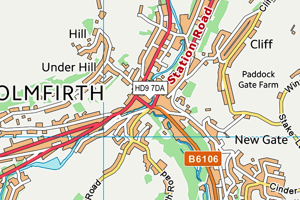 HD9 7DA map - OS VectorMap District (Ordnance Survey)