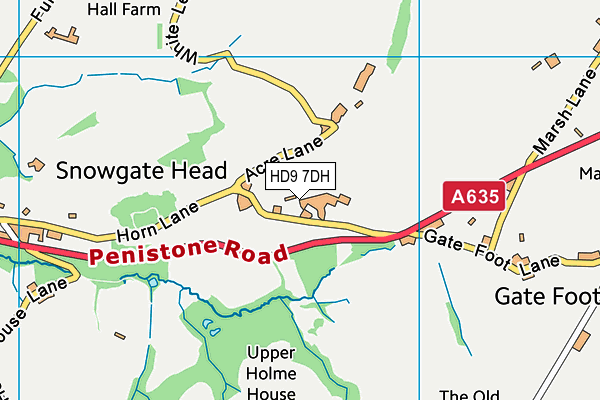 HD9 7DH map - OS VectorMap District (Ordnance Survey)