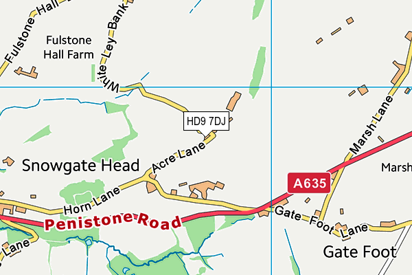 HD9 7DJ map - OS VectorMap District (Ordnance Survey)