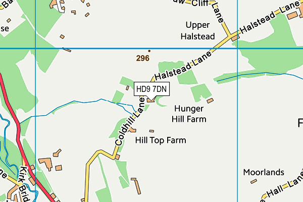 HD9 7DN map - OS VectorMap District (Ordnance Survey)
