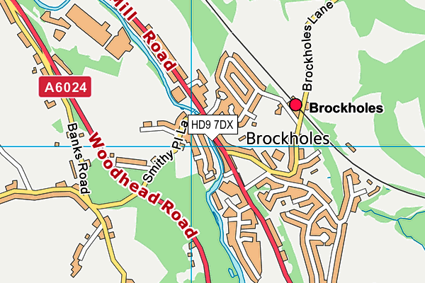 HD9 7DX map - OS VectorMap District (Ordnance Survey)