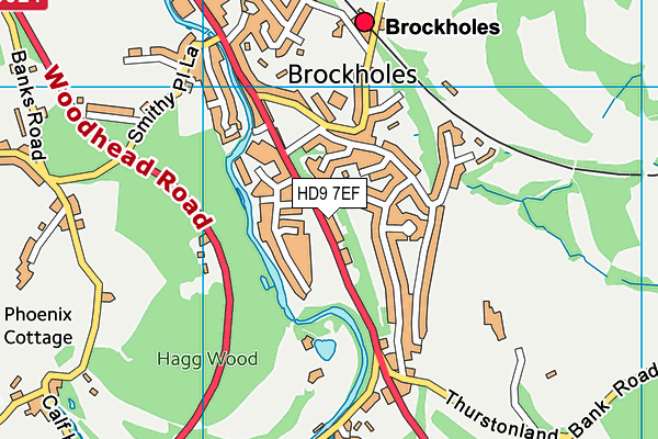 HD9 7EF map - OS VectorMap District (Ordnance Survey)