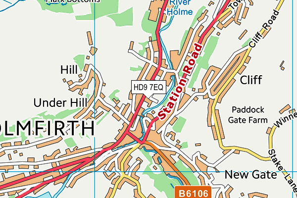 HD9 7EQ map - OS VectorMap District (Ordnance Survey)