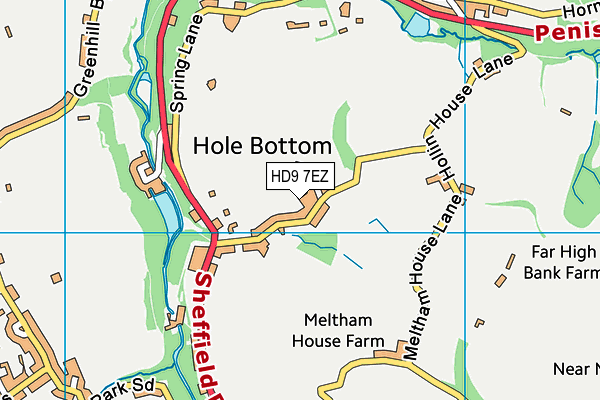 HD9 7EZ map - OS VectorMap District (Ordnance Survey)