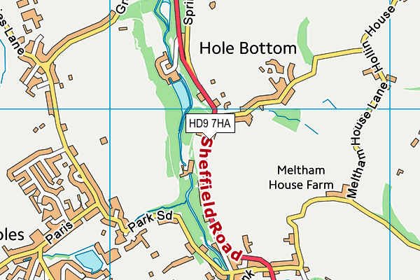 HD9 7HA map - OS VectorMap District (Ordnance Survey)