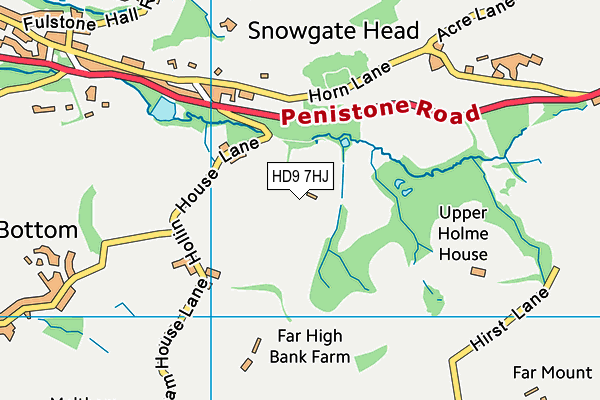 HD9 7HJ map - OS VectorMap District (Ordnance Survey)