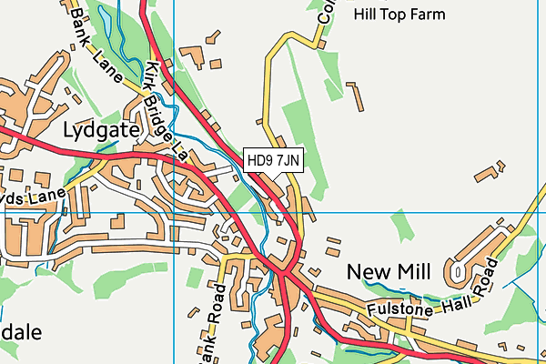 HD9 7JN map - OS VectorMap District (Ordnance Survey)