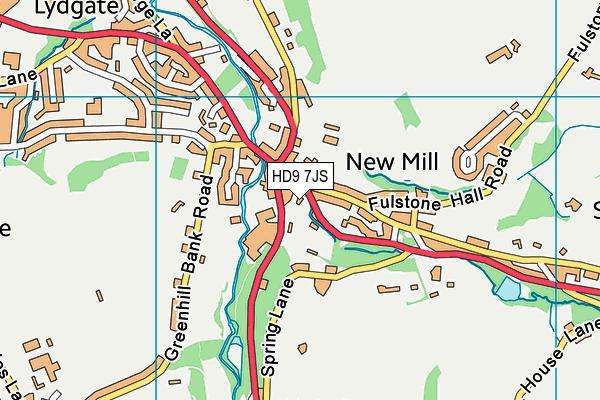 HD9 7JS map - OS VectorMap District (Ordnance Survey)