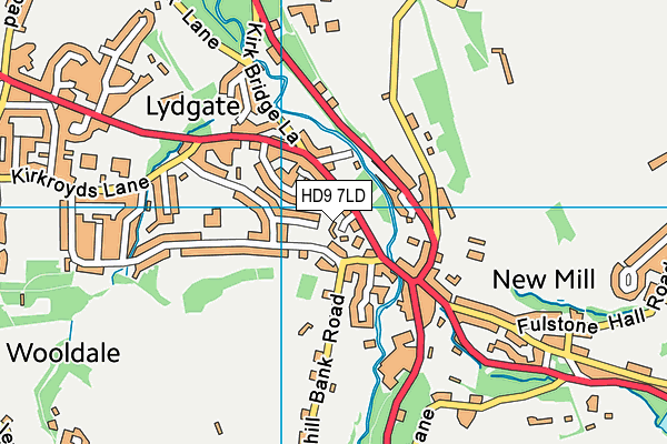 HD9 7LD map - OS VectorMap District (Ordnance Survey)