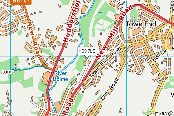 HD9 7LE map - OS VectorMap District (Ordnance Survey)