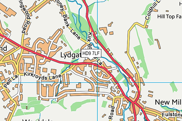 HD9 7LF map - OS VectorMap District (Ordnance Survey)