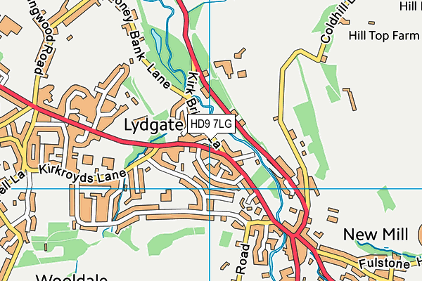 HD9 7LG map - OS VectorMap District (Ordnance Survey)