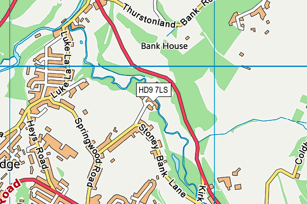 HD9 7LS map - OS VectorMap District (Ordnance Survey)