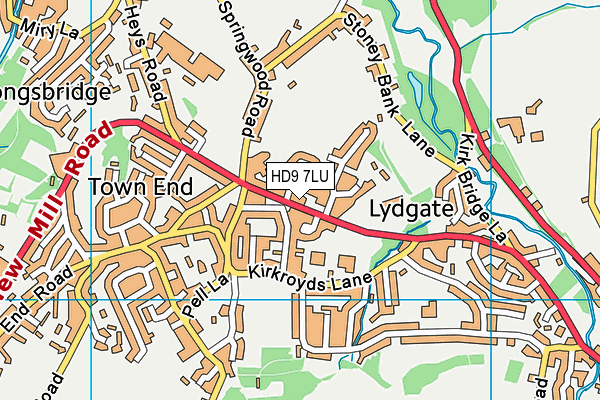 HD9 7LU map - OS VectorMap District (Ordnance Survey)