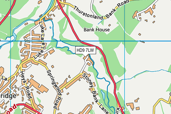 HD9 7LW map - OS VectorMap District (Ordnance Survey)