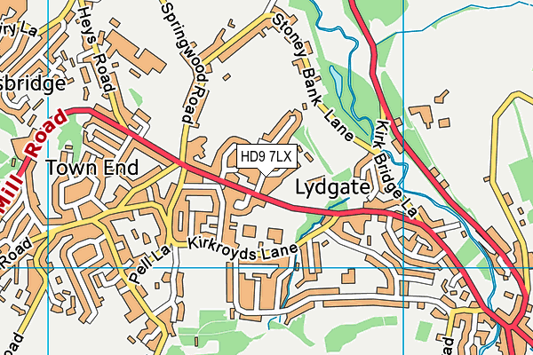 HD9 7LX map - OS VectorMap District (Ordnance Survey)