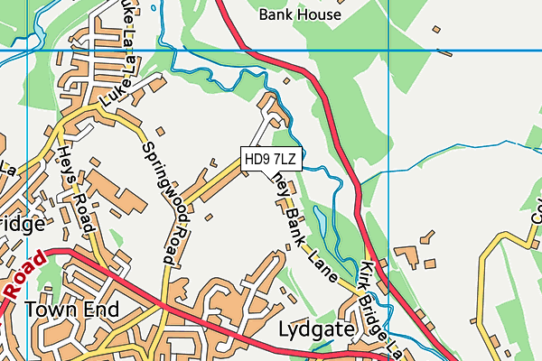 HD9 7LZ map - OS VectorMap District (Ordnance Survey)