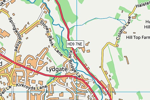 HD9 7NE map - OS VectorMap District (Ordnance Survey)