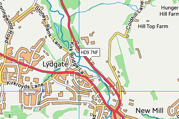 HD9 7NF map - OS VectorMap District (Ordnance Survey)