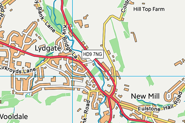 HD9 7NG map - OS VectorMap District (Ordnance Survey)