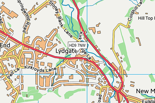 HD9 7NW map - OS VectorMap District (Ordnance Survey)