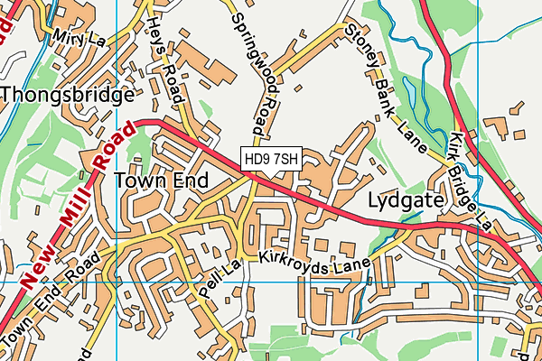 HD9 7SH map - OS VectorMap District (Ordnance Survey)