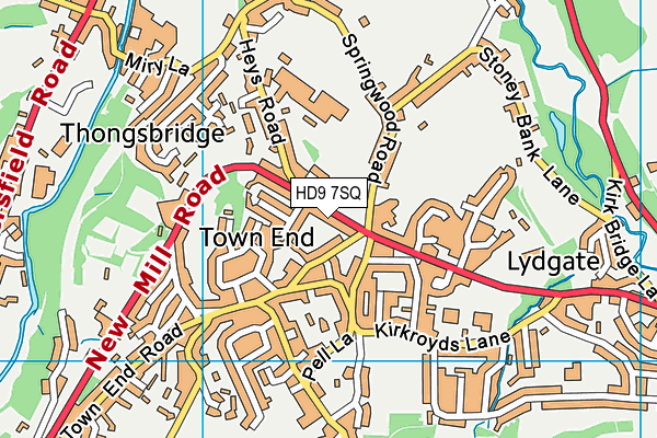 HD9 7SQ map - OS VectorMap District (Ordnance Survey)