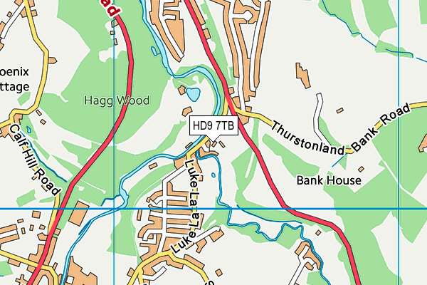 HD9 7TB map - OS VectorMap District (Ordnance Survey)