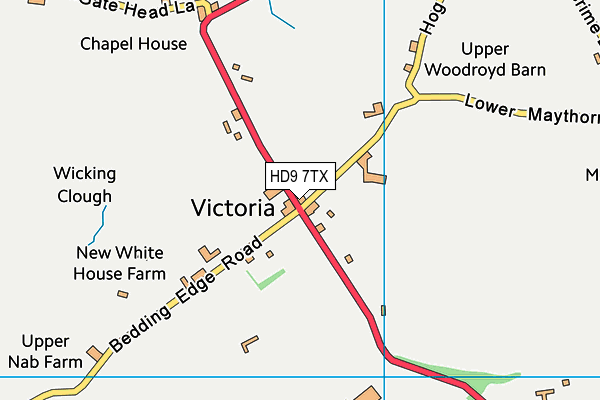 HD9 7TX map - OS VectorMap District (Ordnance Survey)
