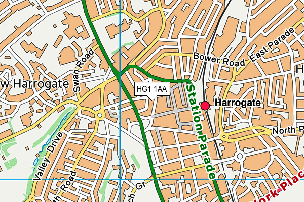 HG1 1AA map - OS VectorMap District (Ordnance Survey)